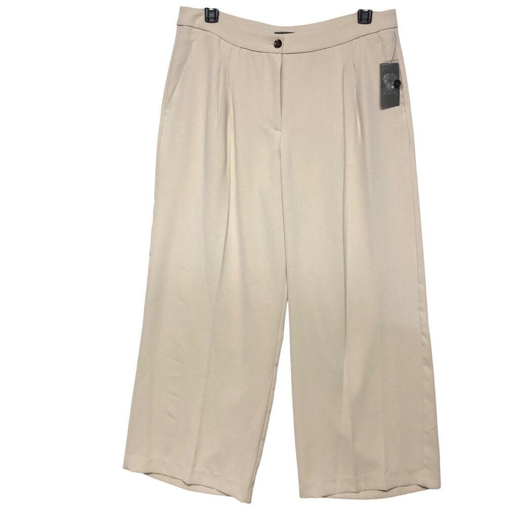 Vince Camuto‎ Womens Wide-Leg Pleated Beige Pants Size 14 NWT
